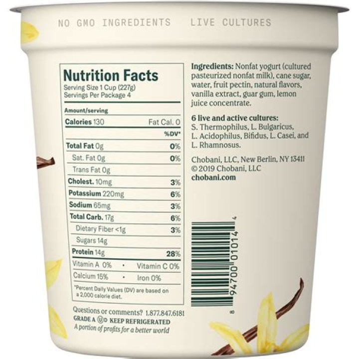 chobani ingredients label