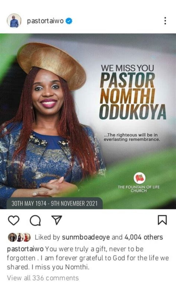 Pastor Taiwo Odukoya First Wife Bimbo Odukoyo Death Cause Linked To Plan Crash